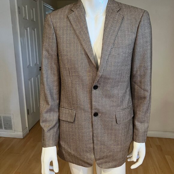 MENS JOHN W NORDSTROM SIGNATURE CASHMERE HOUNDSTOOTH BLAZER SZ 38R